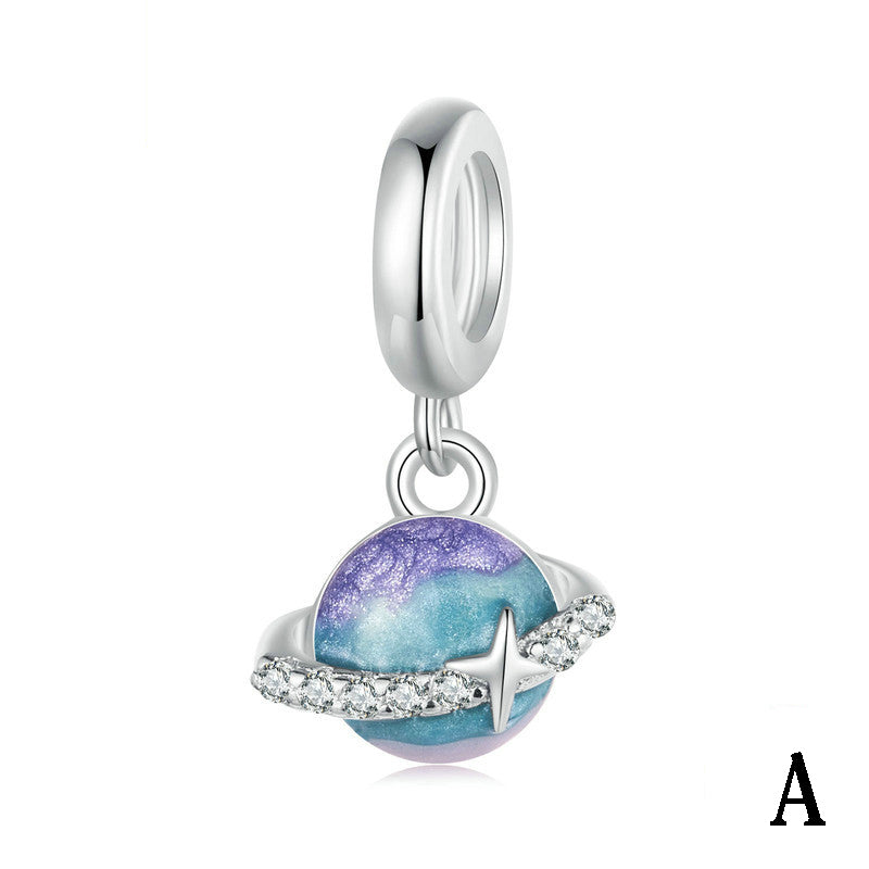 Dreamy Starry Sky Silver Pendant Charms