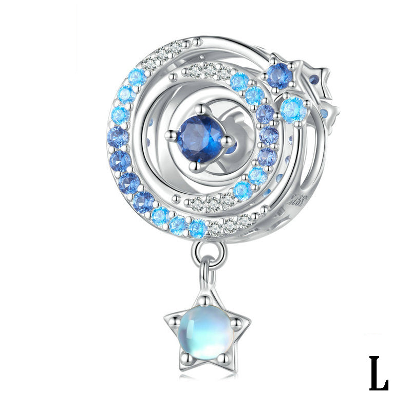 Dreamy Starry Sky Silver Pendant Charms