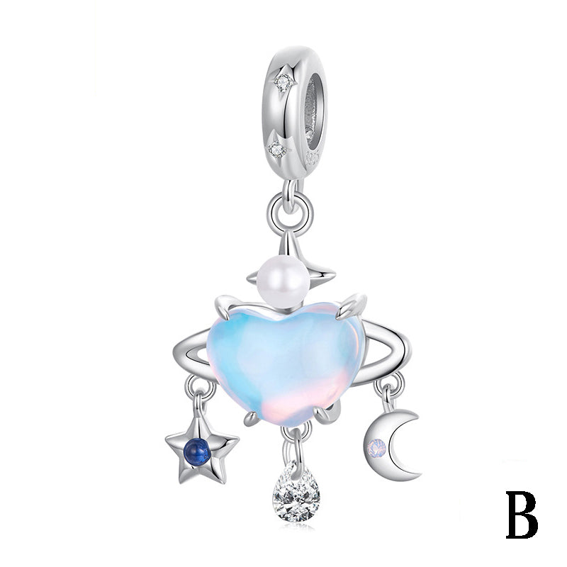 Dreamy Starry Sky Silver Pendant Charms