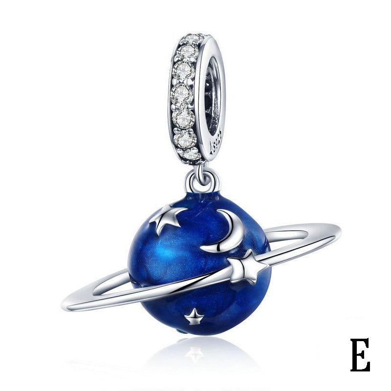 Dreamy Starry Sky Silver Pendant Charms