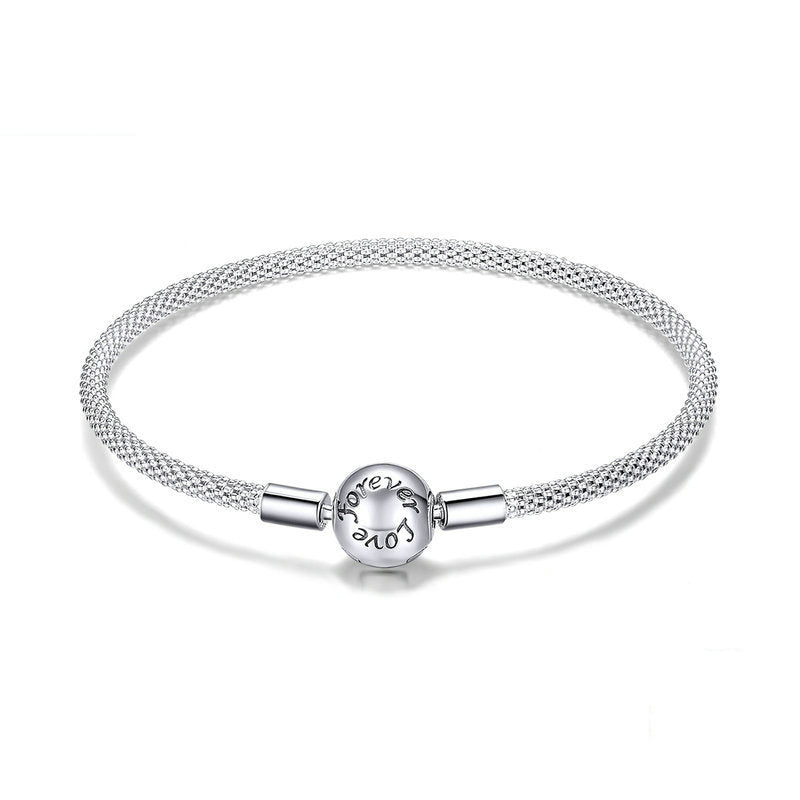 Forever Love Sterling Silver Charm Bangle