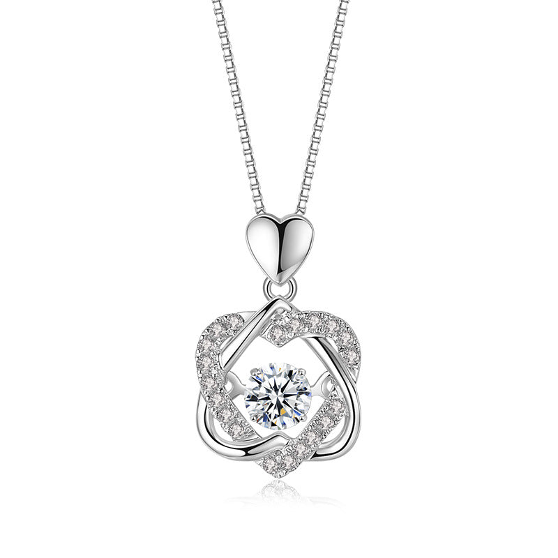 Sterling Silver Trembling Heart Necklace