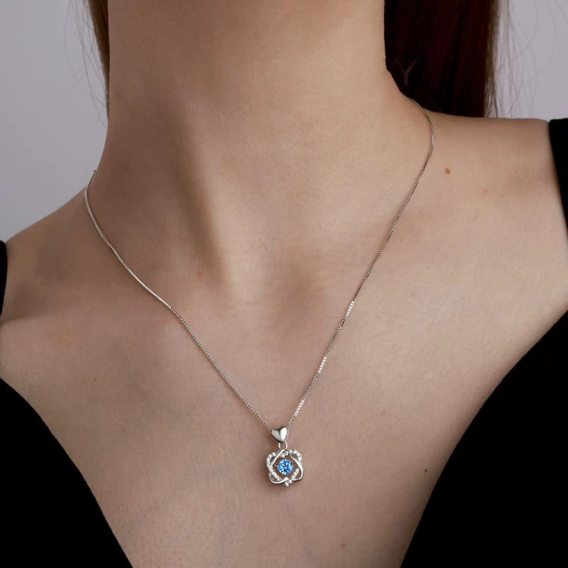 Sterling Silver Trembling Heart Necklace