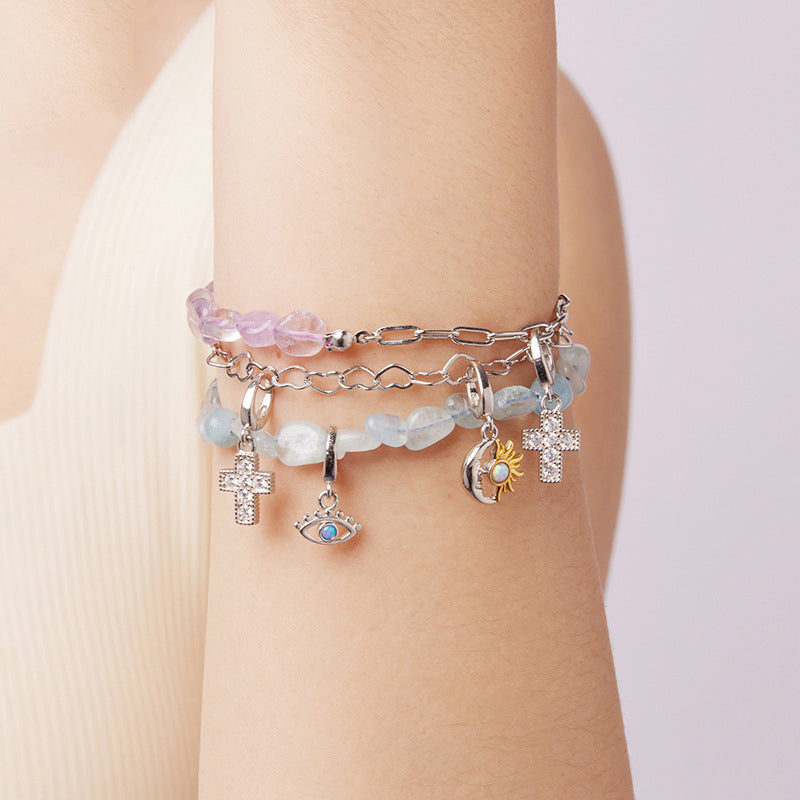 Purple Crystal Asymmetrical Bracelet