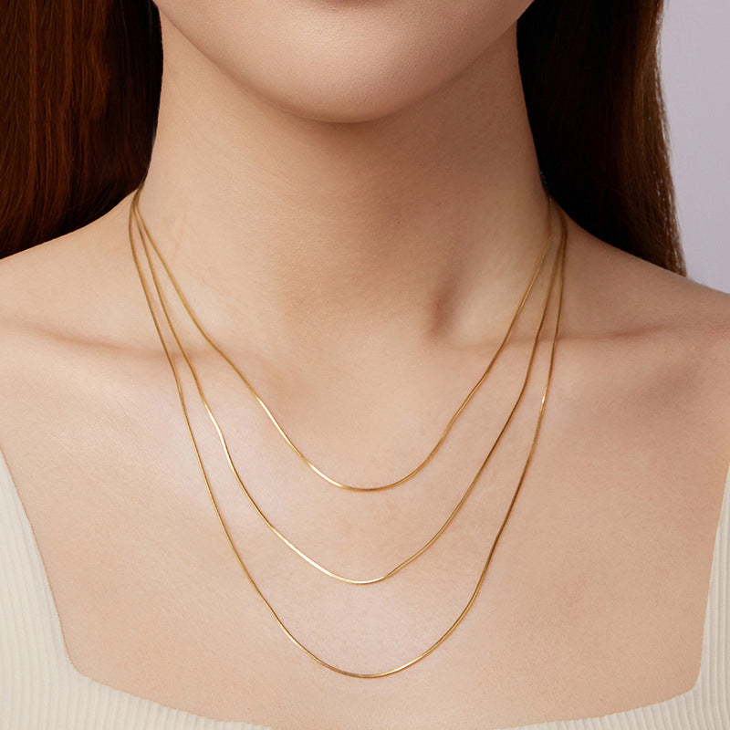 Snake Bone Basic Single Chain Necklace