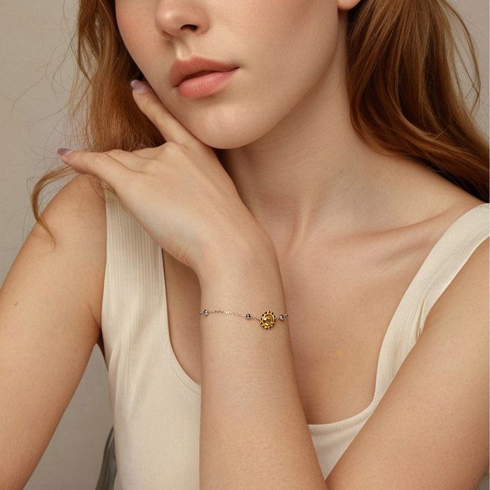 Sunflower Lucky Bracelet model wearing effect image