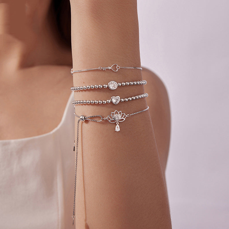 Three-Key Sterling Silver Bracelet