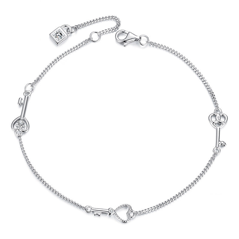 Three-Key Sterling Silver Bracelet